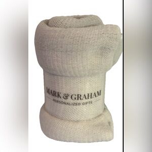 Cozy New Mark & Graham Light Grey Throw Blanket. 100% Acrylic. Perfect Gift!